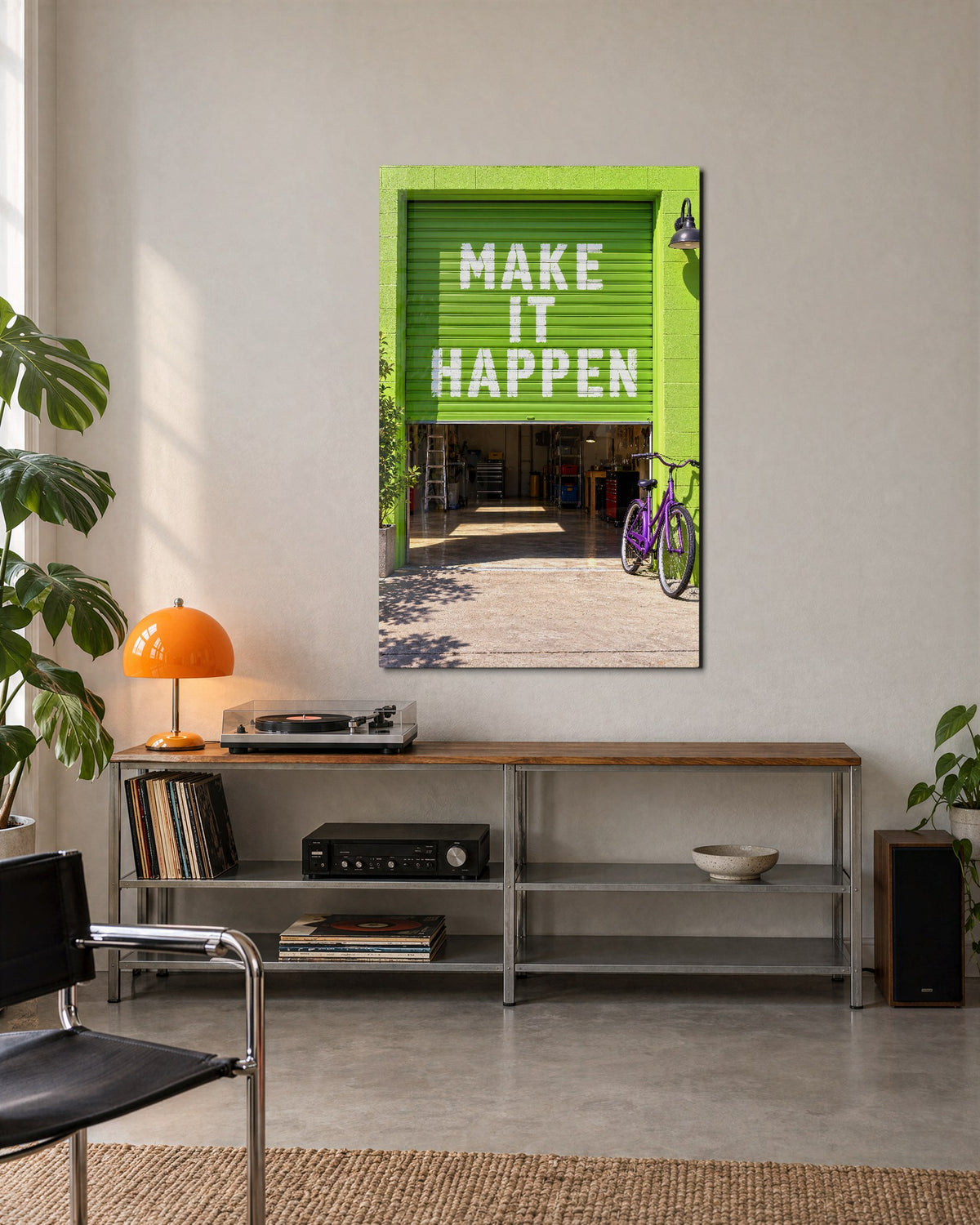 Shutter Half Up glass wall art, lifestyle view