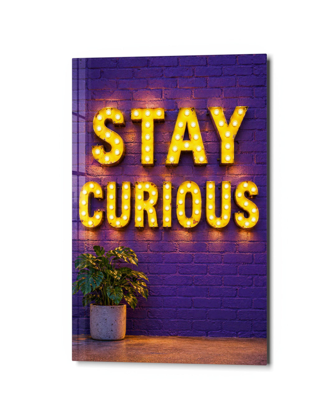 Marquee for the Mind glass wall art, studio view