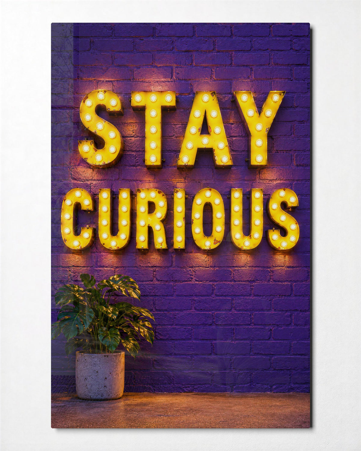 Marquee for the Mind glass wall art, front view