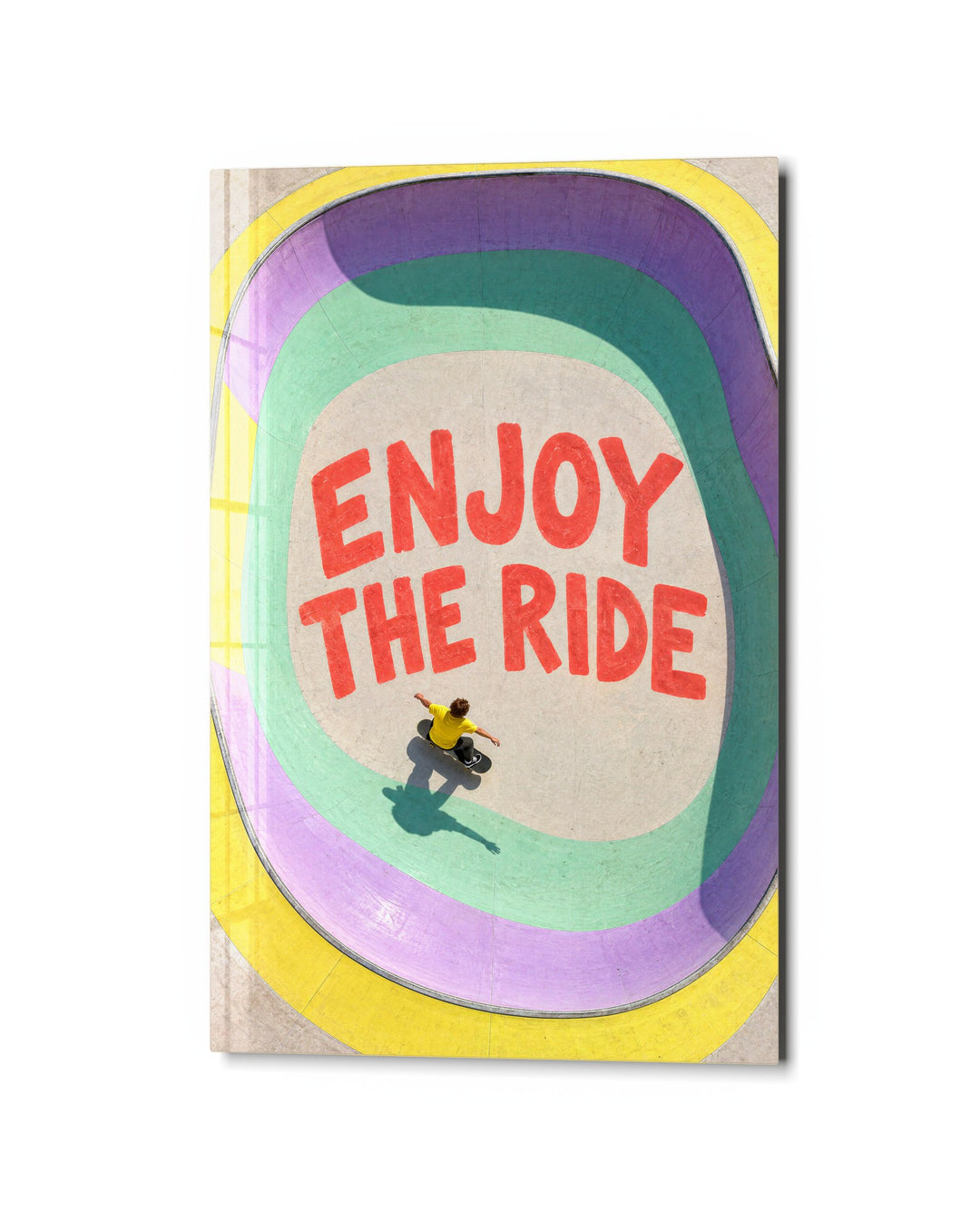 Rink of Pastel Rings glass wall art, studio view