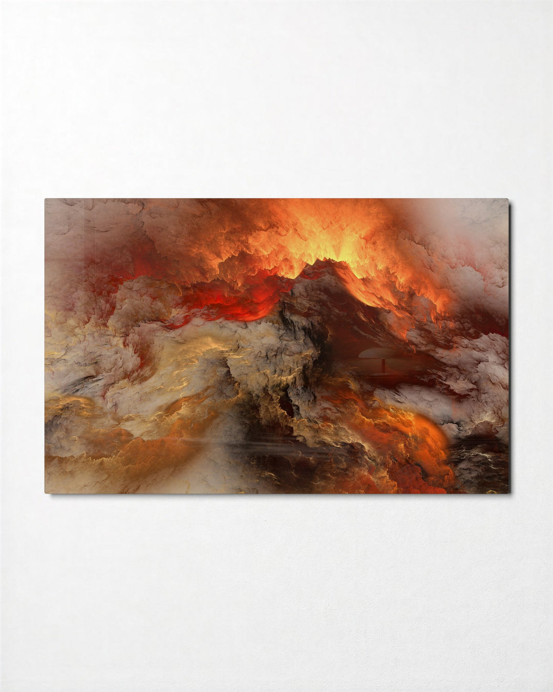 Lava Cloud Abstract glass wall art, front view