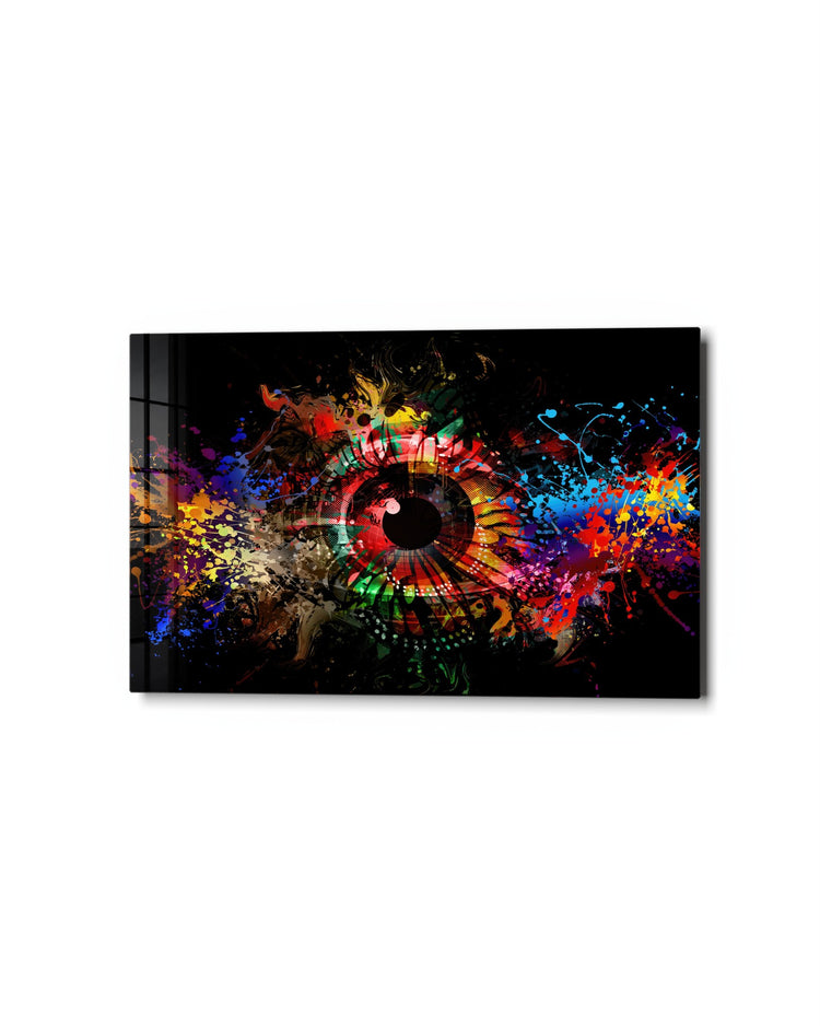 Paint Splash Eye glass wall art, studio view