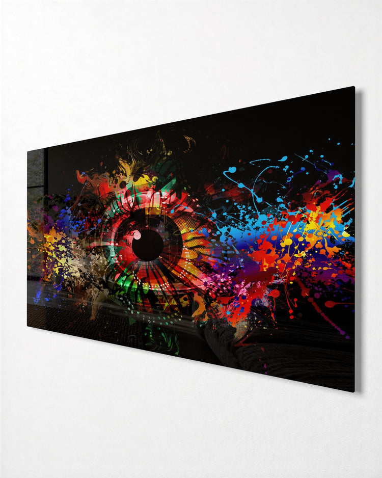 Paint Splash Eye glass wall art, side view