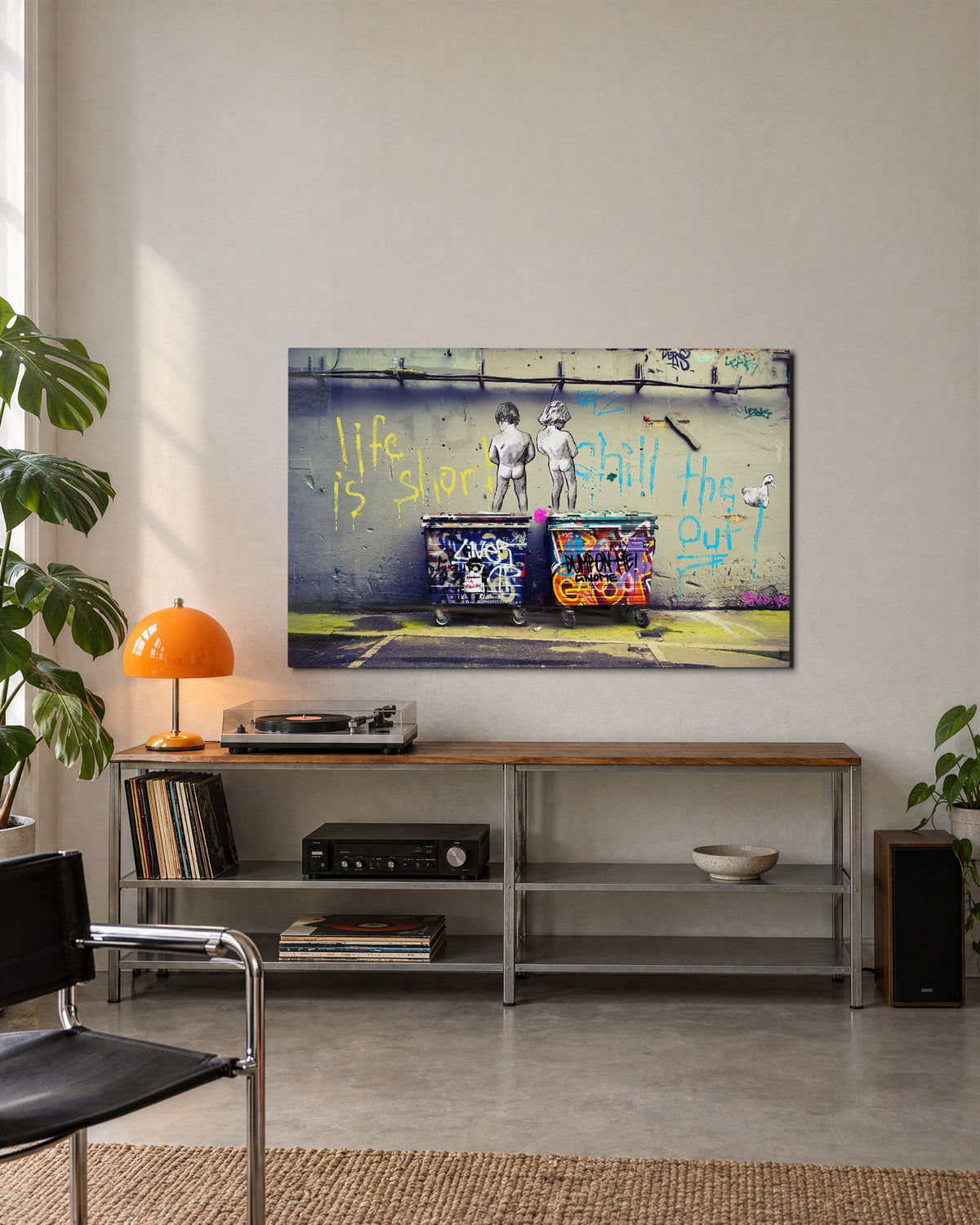 Life Is Short, Chill glass wall art, lifestyle view