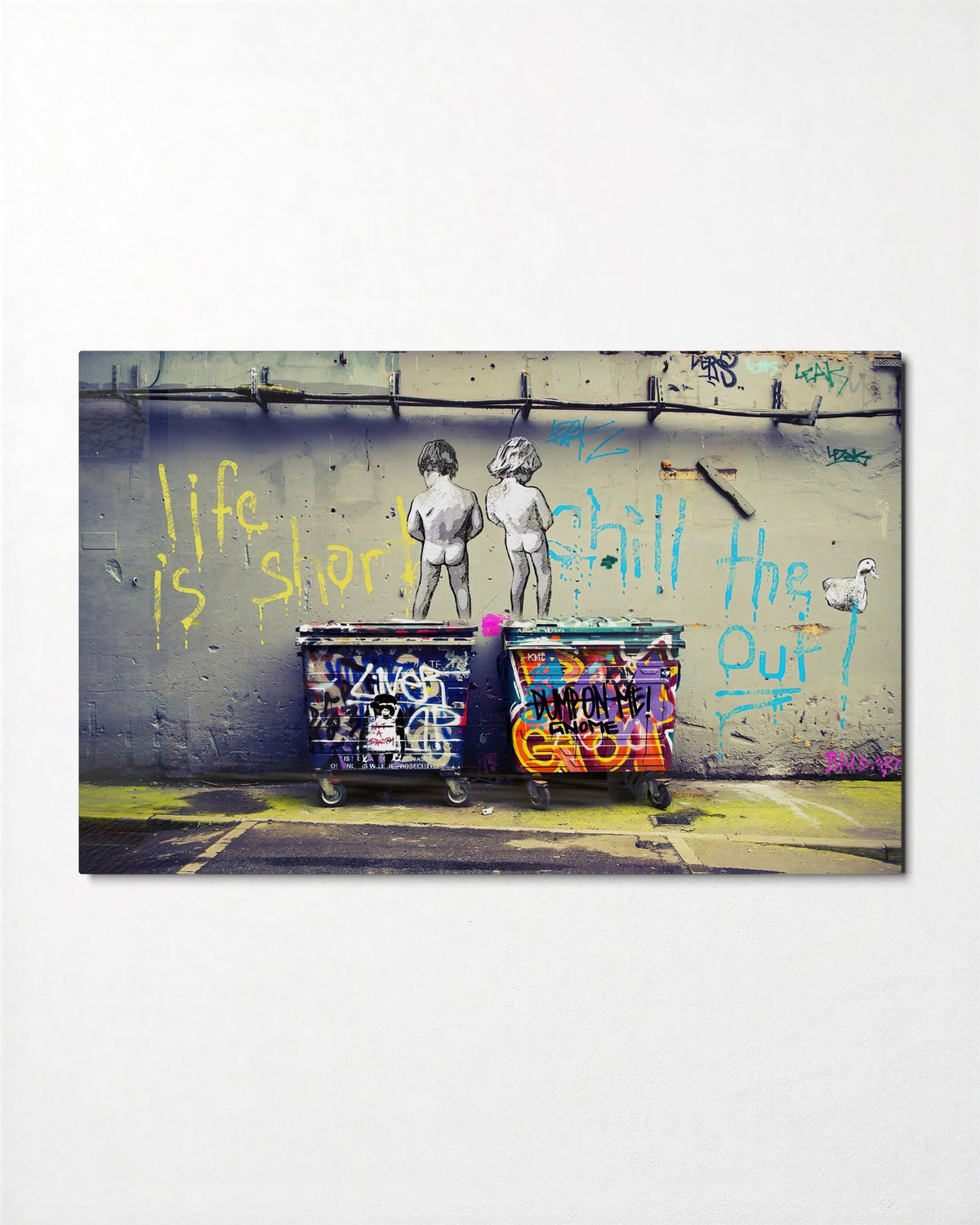 Life Is Short, Chill glass wall art, front view
