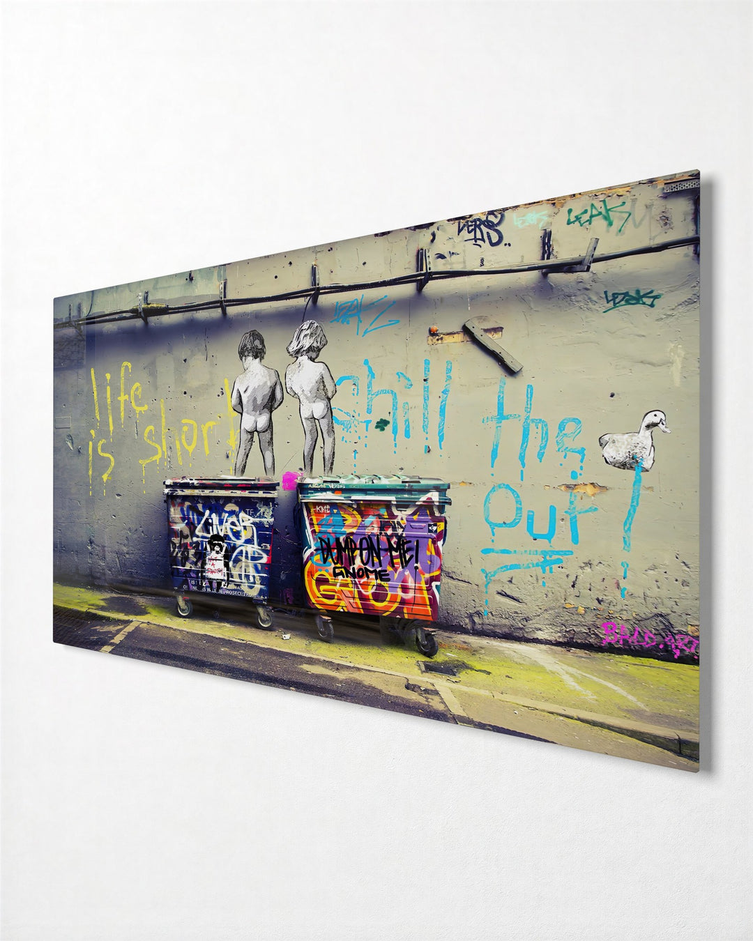 Life Is Short, Chill glass wall art, side view