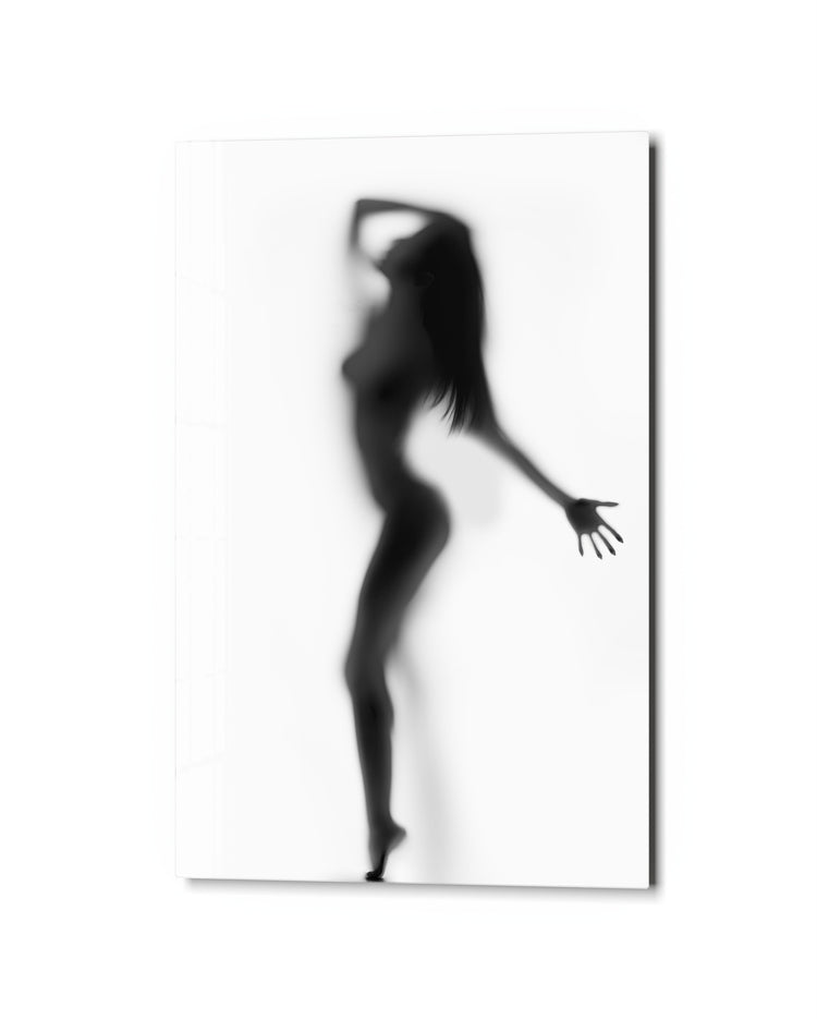 Dancer Behind the Screen glass wall art, studio view
