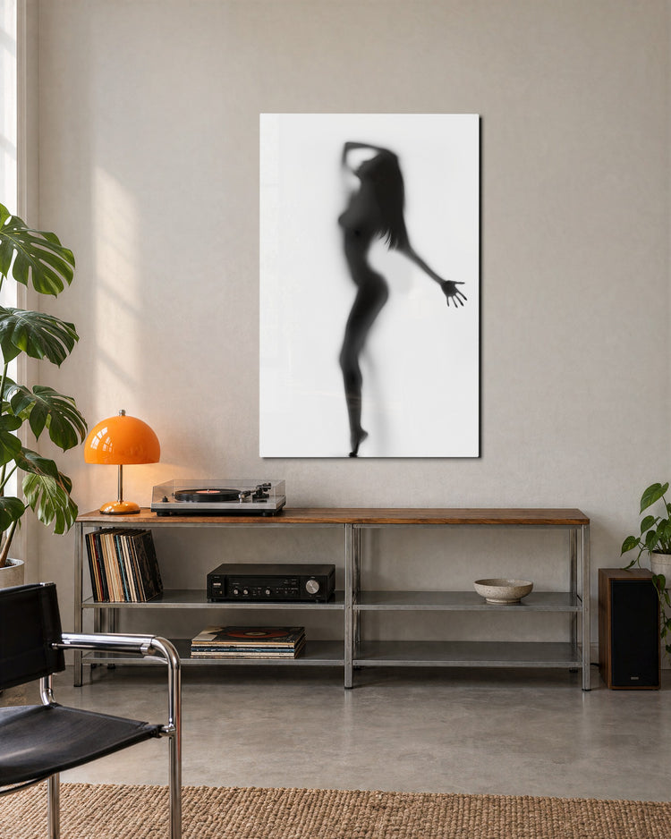 Dancer Behind the Screen glass wall art, lifestyle view