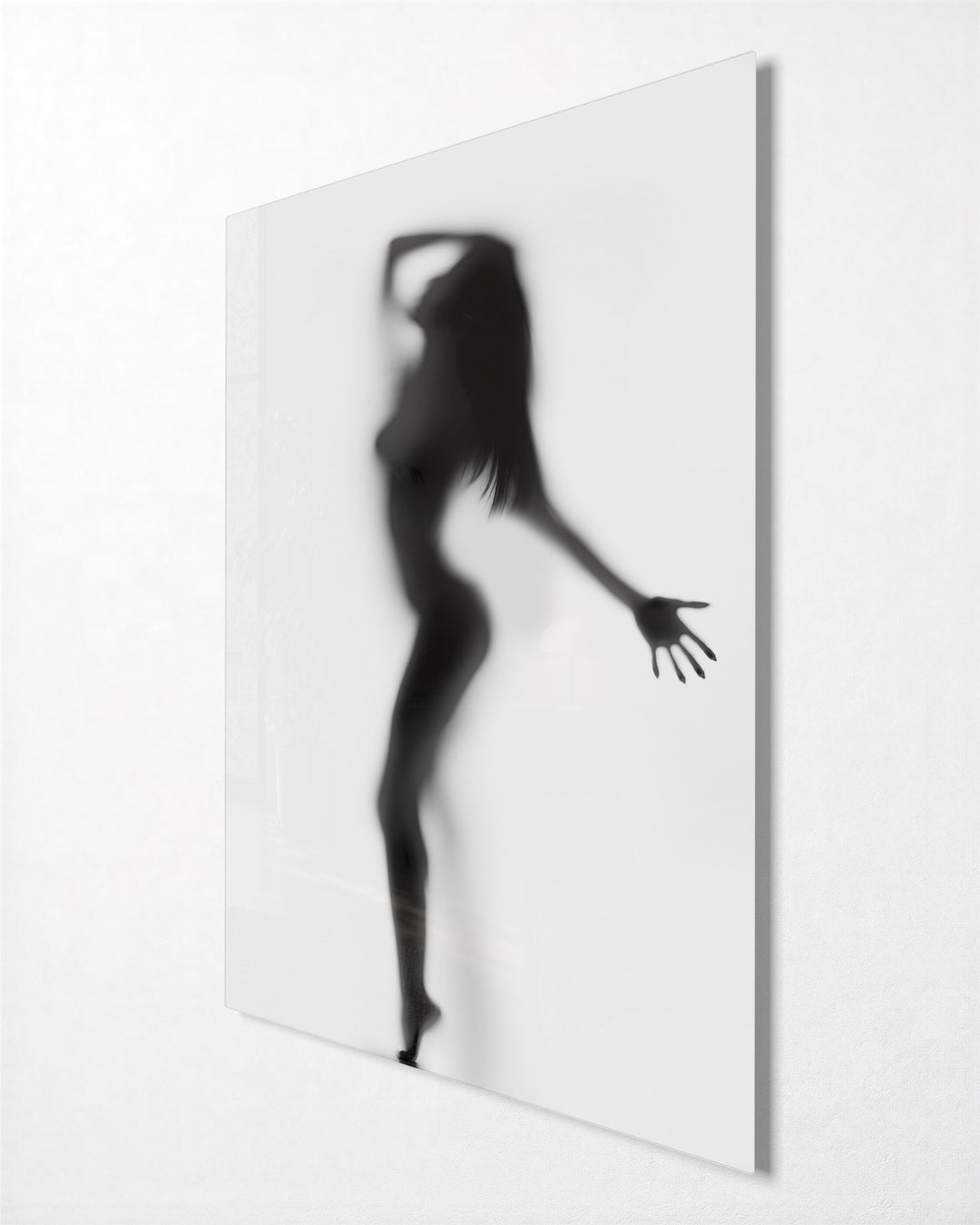 Dancer Behind the Screen glass wall art, side view