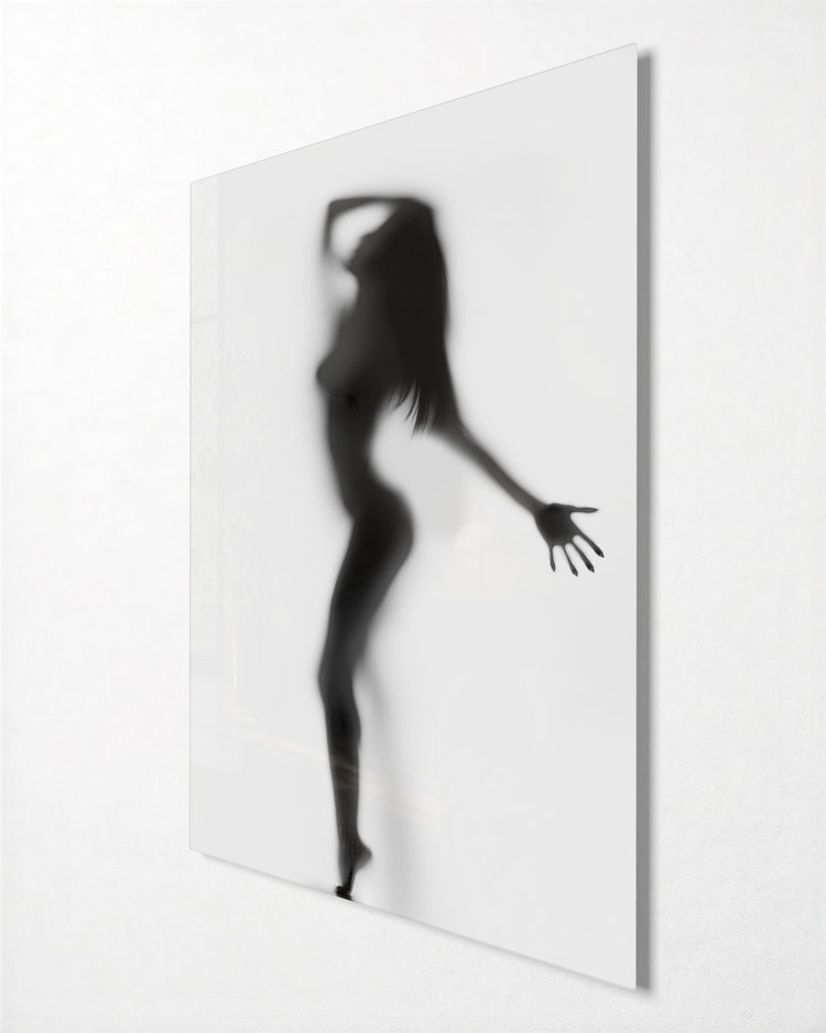 Dancer Behind the Screen glass wall art, side view