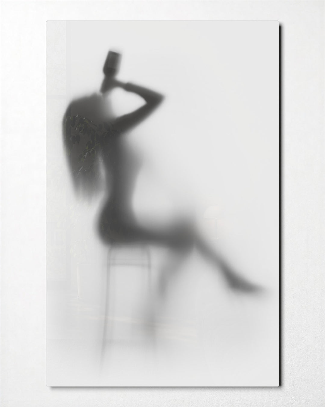 Silhouette Behind Frosted Glass No. 2 glass wall art, front view