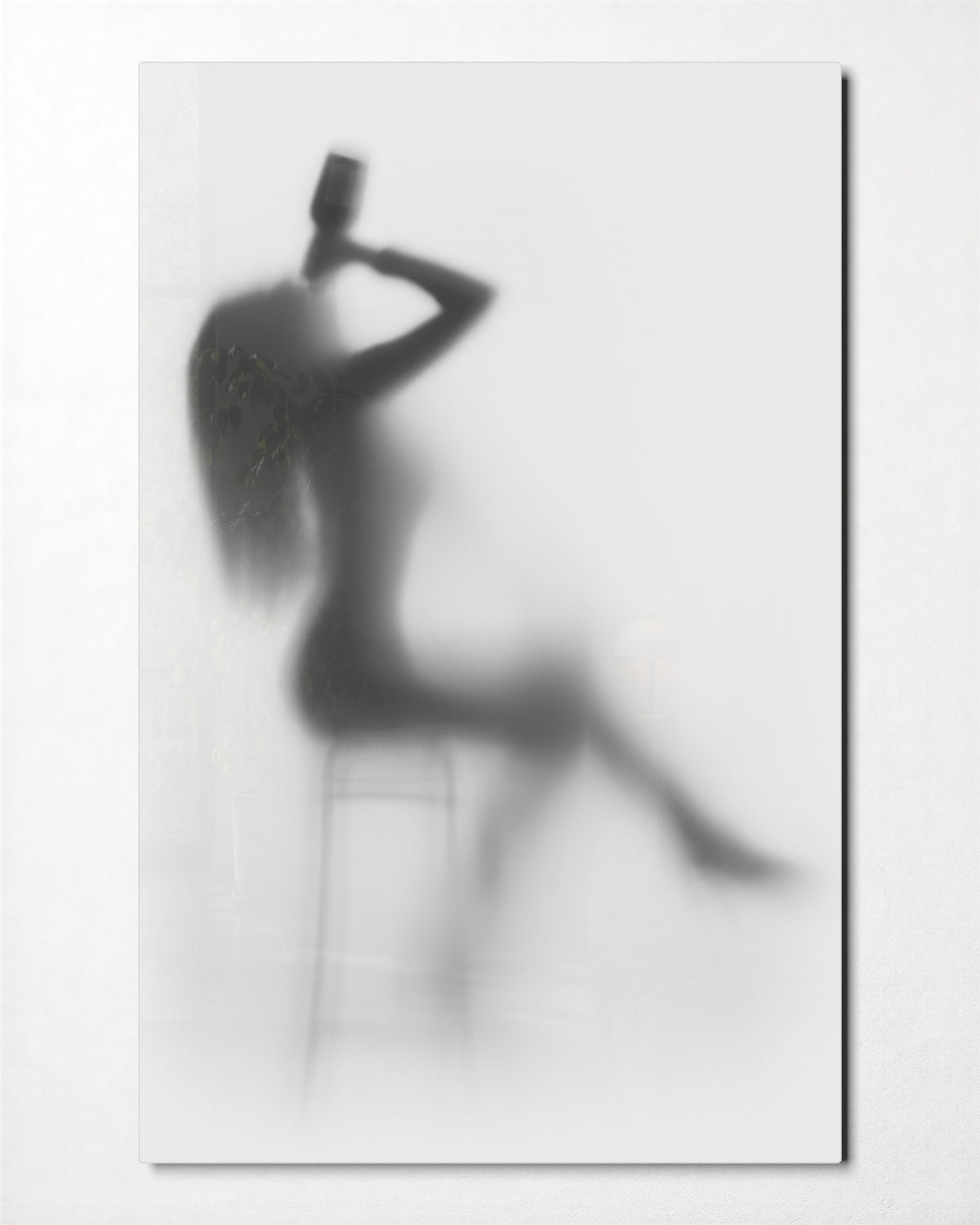 Silhouette Behind Frosted Glass No. 2 glass wall art, front view