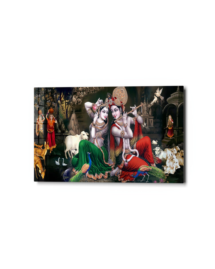Temple of Painted Deities glass wall art, studio view