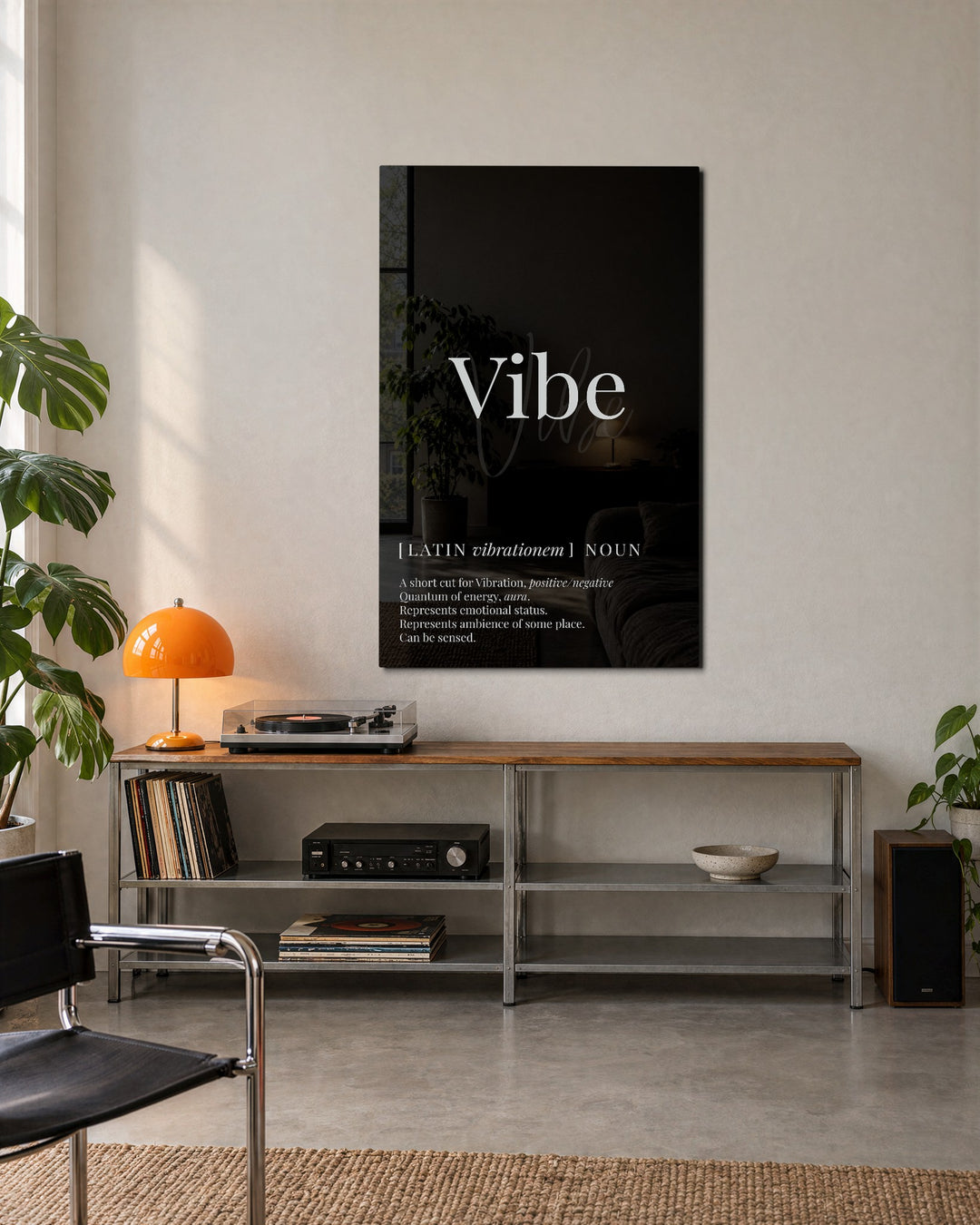 Vibe, Defined glass wall art, lifestyle view