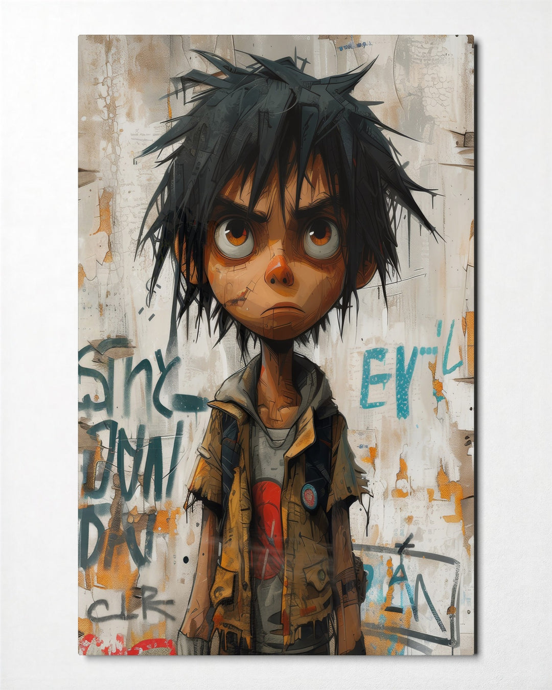 Kid With a Grudge glass wall art, front view