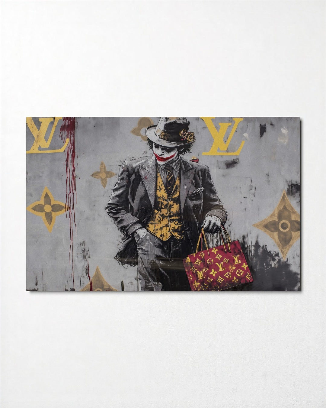 Chaos Carries a Bag glass wall art, front view