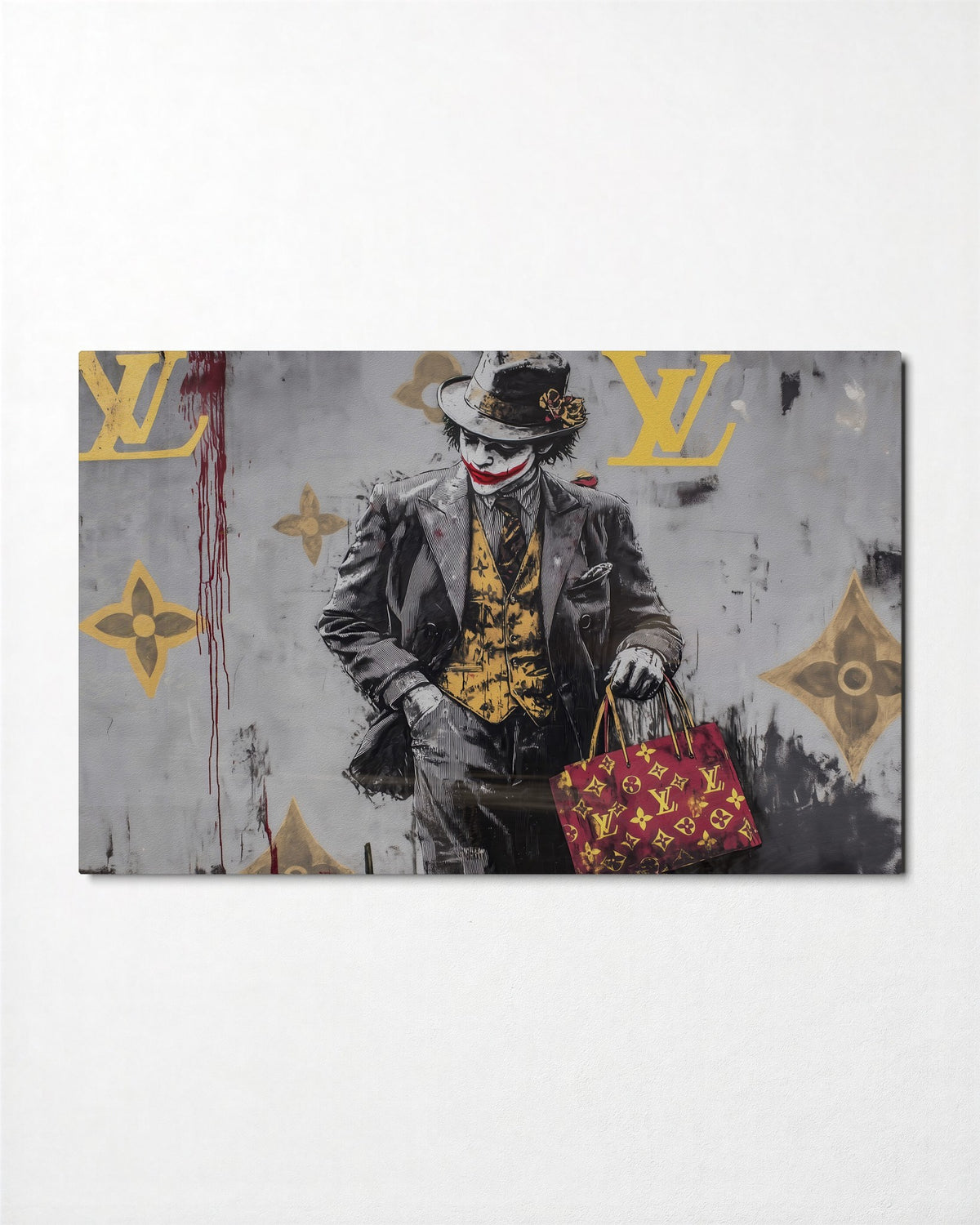 Chaos Carries a Bag glass wall art, front view