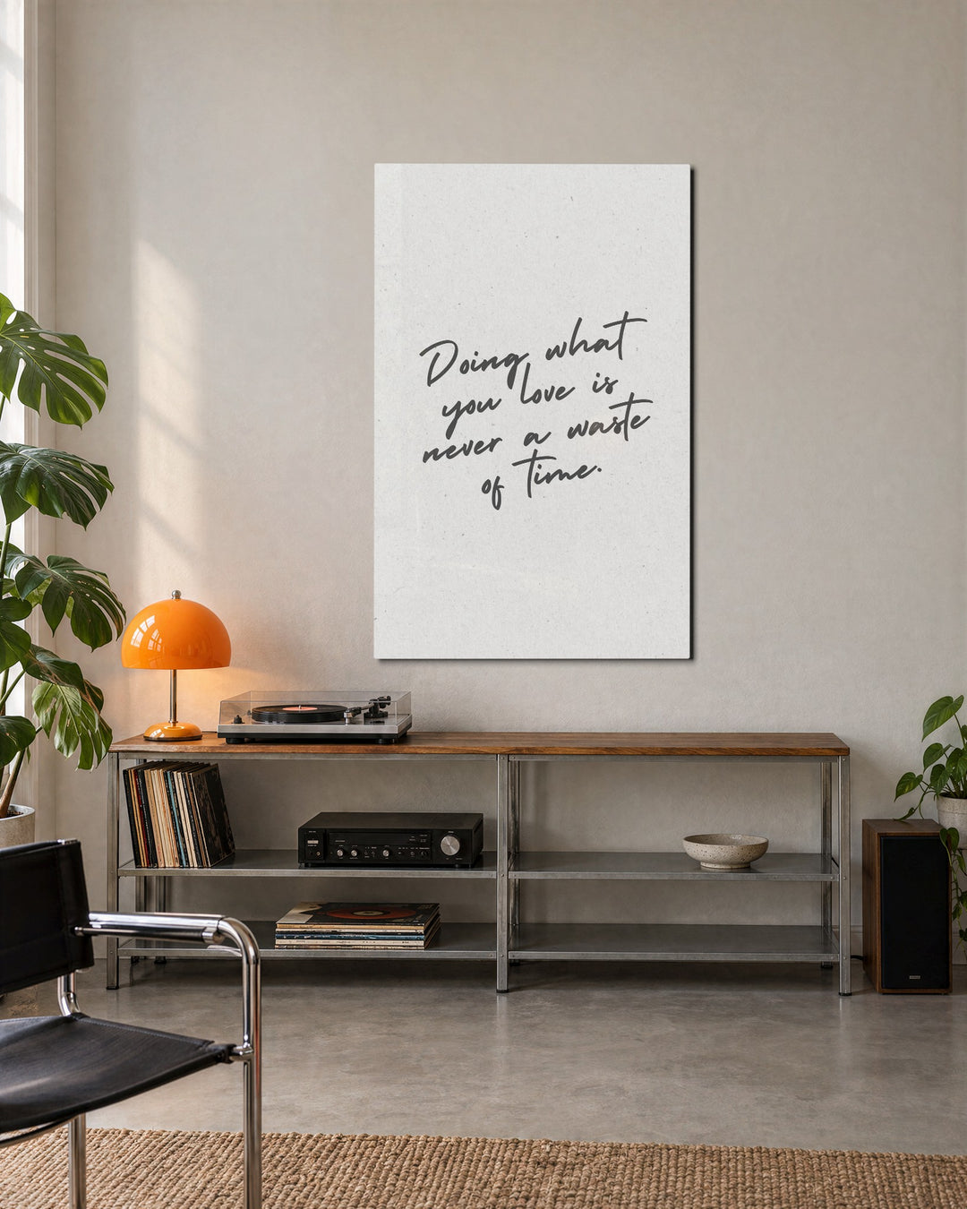 Doing What You Love glass wall art, lifestyle view