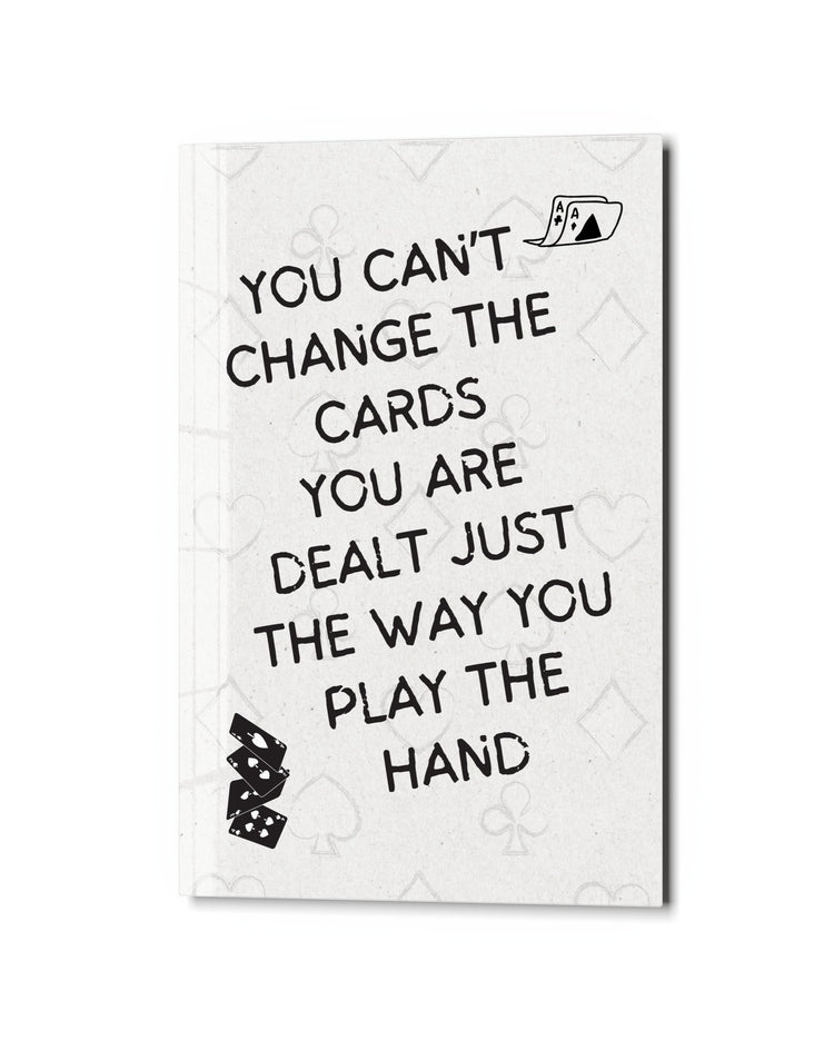 Play the Hand You're Dealt glass wall art, studio view