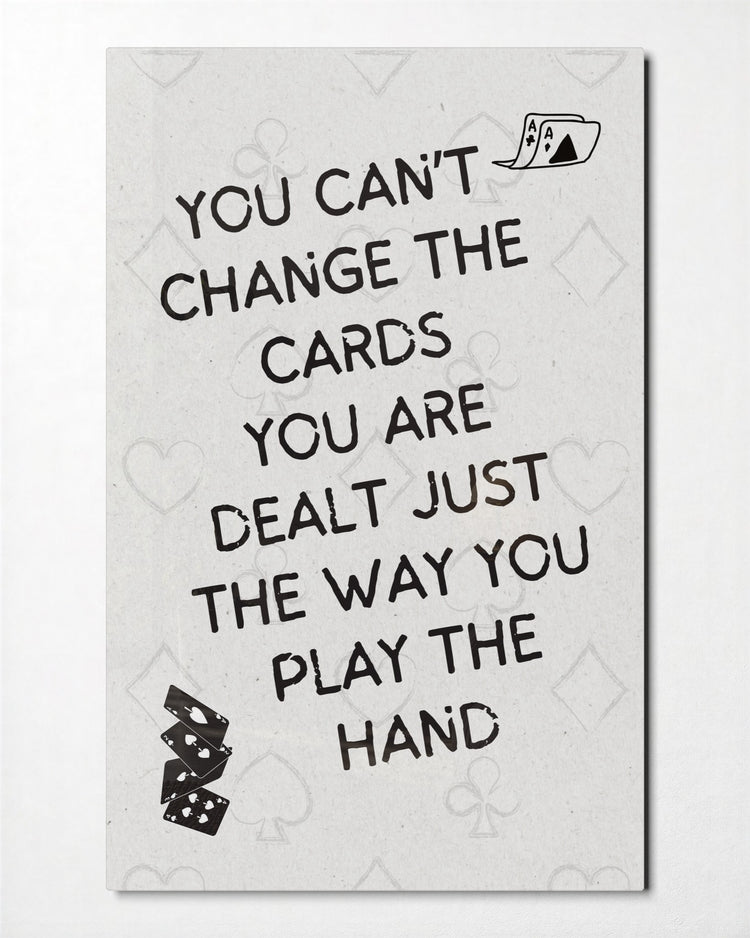 Play the Hand You're Dealt glass wall art, front view