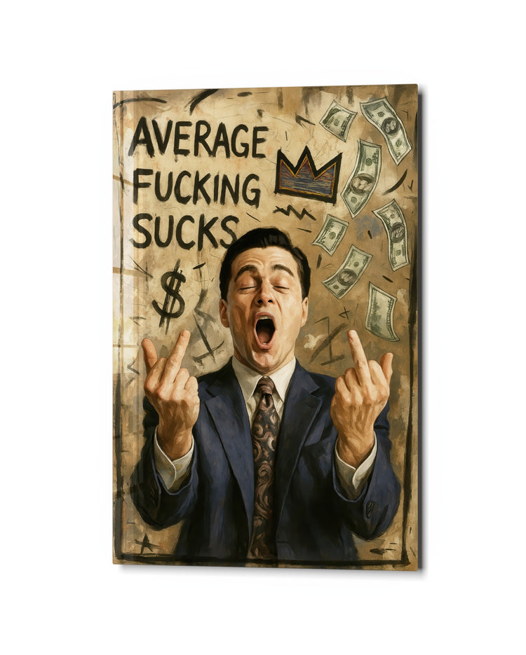 Loud About Average glass wall art, studio view