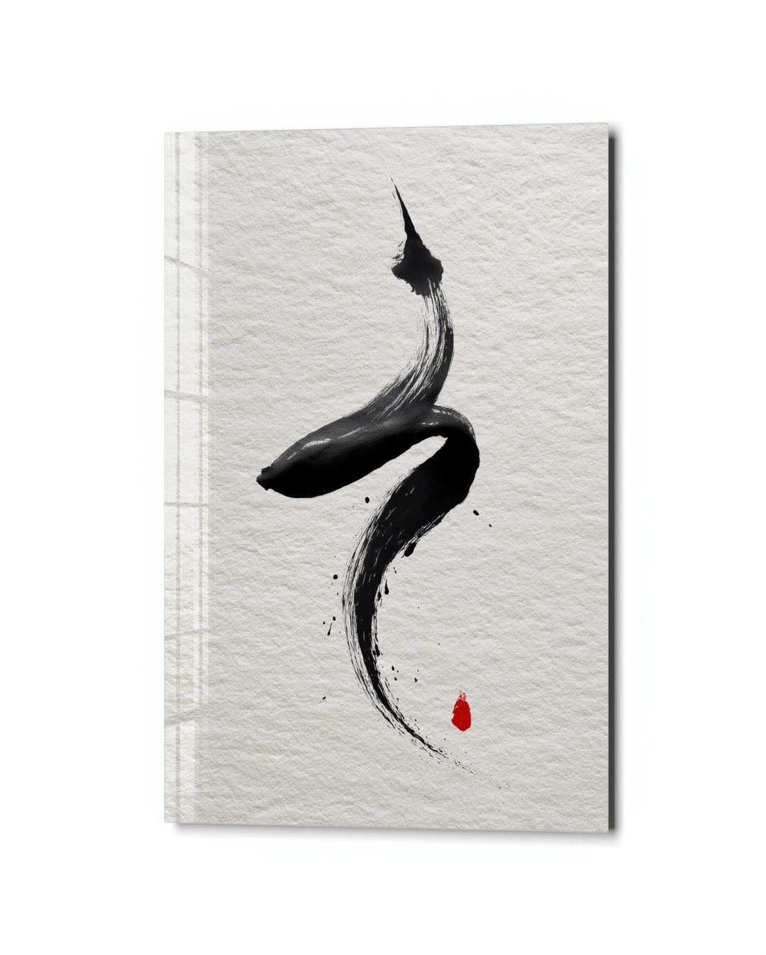 Single Ink Stroke glass wall art, studio view